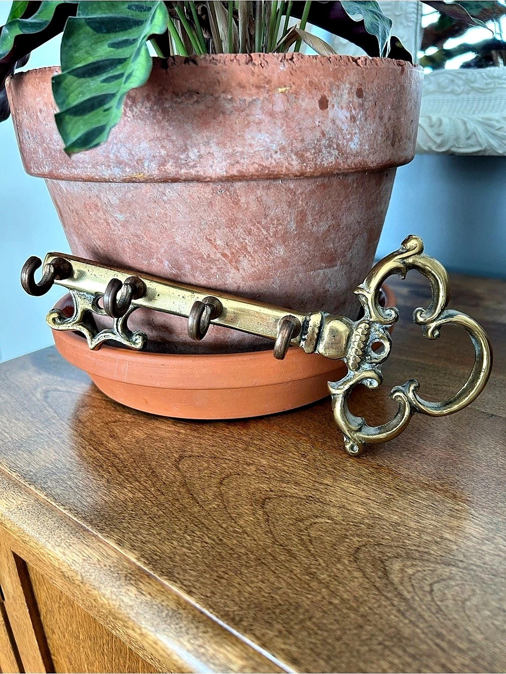 Vintage Solid Brass Key Rack - Picture 2 of 7